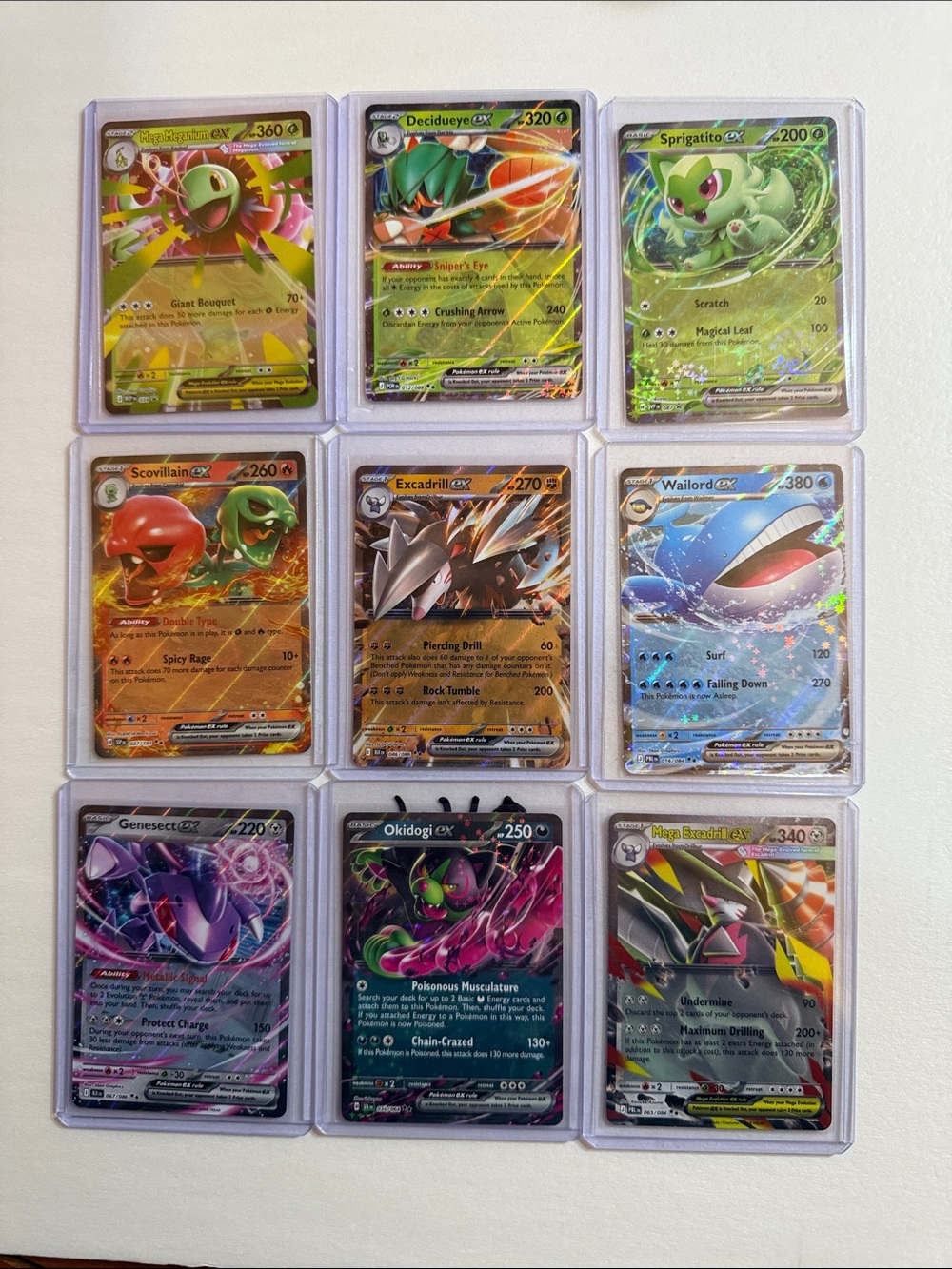 Pokemon Holographic GX Card Lot - Green, Red, Blue, Purple, Yellow